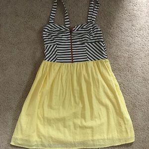 Juniors sundress yellow and stripes